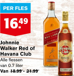  johnnie walker whisky fles red havana club flessen liter especial 