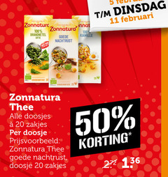  zonnatura thee 5 11 20 27 50 100 brandnetel nachtrust kamille doosjes zakjes doosje 