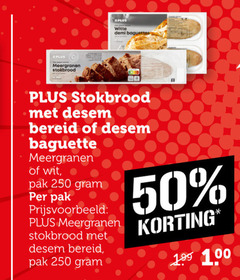  50 100 250 meergranen stokbrood witte demi baguettes b bereid baguette wit pak 