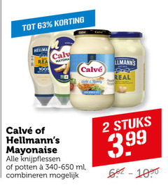  hellmans calve mayonaise 2 60 100 recycled licht romig minder vet real knijpflessen potten ml combineren stuks 3.99 