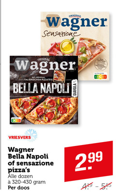  wagner diepvriespizza original sensazione bella napoli nutri score vriesvers dozen doos 