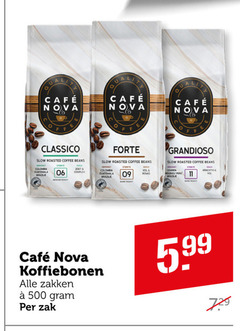  cafe nova koffiebonen 6 16 500 mcafee classico roasted coffee beans colombia guatemala forte 06 complex romig medium roast lily grandioso dark zakken zak 5.99 