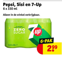  sisi pepsi 7-up frisdrank cola 6 7 330 up ml refreshing lemon lime taste zero sugar pak 