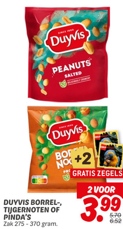  duyvis borrelnootjes 2 1989 since peanuts salted crunchy borrel tijgernoten zak pro zegels 3.99 