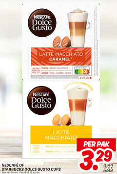  nescafe dolce gusto capsules 8 16 20 28 latte macchiato caramel tip serveersuggestie suggestion serveer premium profile mellow voluptuous arabica robusta origins brazil colombia vietnam nutri score bay karamel karamelsmaak sonic flavour aroma arome l new cremoso neede spectacular starbucks cups pak stuks 