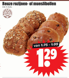  mueslibolletjes rozijnenbollen 4 rozijnen mueslibollen zak stuks meesterlijk gebakken 