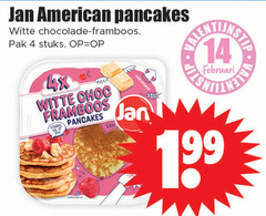  4 14 jan american pancakes witte chocolade framboos pak stuks valentijn 4x choc stapel 