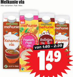  melkunie vla 1 pak liter karamel fruit vanille dop gemaakt natuurlijke tropisch zacht romig materialen pop bolletjes 