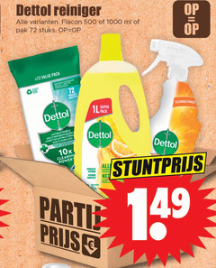  3 500 1000 dettol reiniger flacon ml pak stuks pack doekjes lingettes antibacteriele multi reinigingsdoek antibacterie surfaces 10x cleaning power super hygiene parfaite party all 