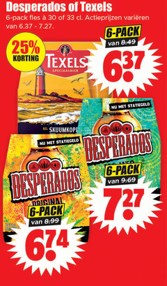  texels desperados speciaalbieren 6 25 30 33 60 pack fles varieeren speciaalbier 5 9 original 