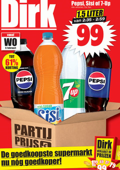  7-up sisi pepsi frisdrank cola 1 5 7 99 up fles liter taste zero sugar lemon lime supermarkt goedkoper verlaagt 