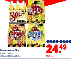  desperados sol speciaalbieren 4 6 30 330 zak 5 330ml original beer tequila strawberry margarita lime krat blikjes ml 6x virgin 0.0 alcohol citrus 