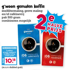  gwoon koffie 2 500 gemalen snelfiltermaling grove maling pak combineren pakken roodmerk dubbel halve 06 