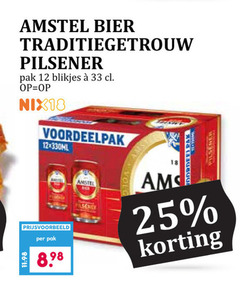  amstel blikjes bier 12 25 33 traditiegetrouw pilsener pak nix18 