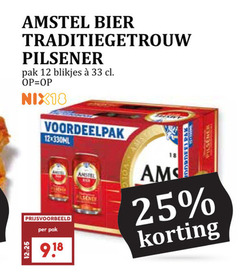  amstel blikjes bier 12 25 33 traditiegetrouw pilsener pak nix18 