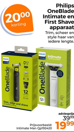  philips elektrisch scheerapparaat 12 360 oneblade intimate shave apparaat scheer style haar lengte things l skinprotect blade with skin protection edge and technology 1x man 