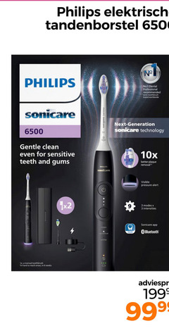  philips electrische tandenborstel 3 6 6500 elektrische sonicare no.1 dental professional sonic toothbrush brand generation technology gentle clean for sensitive and gums manual hard to reach 10x removal visible pressure alert modes bluetooth 