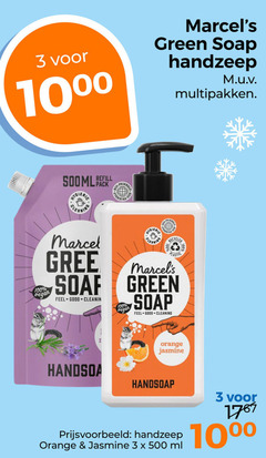  handzeep 3 100 500 1000 green soap multipakken hygienic marcel feel good plastic cleaning orange jasmine handsoap ml 10 