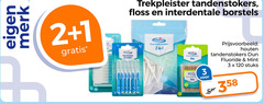  trekpleister huismerk tandenstokers interdentale ragers flosdraad 1 2 3 10 80 120 merk floss borstels borsteltjes antibacterieel houten dun sander fluoride mint stuks 