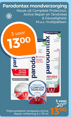  paradontax tandpasta 3 parodontax mondverzorging protection active repair tandvlees whitening gevoeligheid multipakken expert gezond tanden dagelijkse fluoride verlicht adem fresh ml 