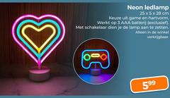  3 5 25 28 neon ledlamp cm game hartvorm aaa batterij schakelaar lamp 