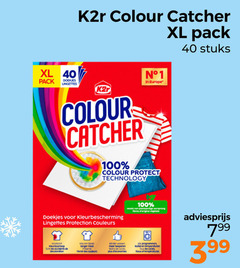  1 40 100 xl pack doekjes lingettes k2r colour catcher europe stuks protect technology kleurbescherming protection couleurs voorkom les decoloration kleuren longer preserve des minder wassen moins vezels plantaardige oorsprong programma textiel temperaturen tous 