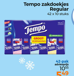  tempo zakdoeken 1 3 10 42 zakdoekjes regular stuks co pak 