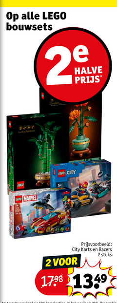  2 lego bouwsets halve lucky bamboo city 7 marvel pc karts racers stuks 