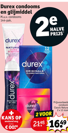  2 12 durex condooms glijmiddel pak natura sensitive gel halve originals classic natural gliss kans weekend weg t.w.v. pleasure stuks 