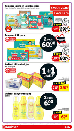  billendoekjes luierbroekjes luiers 1 2 3 4 12 22 24 25 33 34 50 100 140 200 600 2900 pampers big pack paw patrol pants harmonie paper papier premium protection verzending baby 3x dry luier size maat stuks xxl online dr limited edition design zwitsal pak voordeel avantage water care babyverzorging ml conditioner rijke huidolie dubbele punten scan kaart goedemorgen sensitive wasschuim dermatologisch getest nature haarlotion 2e halve artikel combinatie kruidvat 