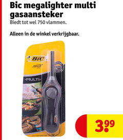  750 bic megalighter multi gasaansteker vlammen mega quality 