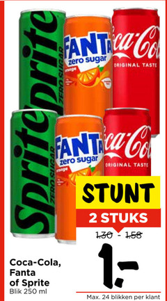  coca-cola sprite fanta frisdrank cola 2 24 250 fant co zero sugar ge original taste coca blik ml stuks blikken 