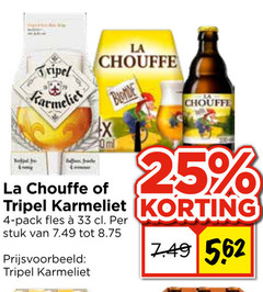  la chouffe karmeliet speciaalbieren 4 25 33 tripel blonde pack fles stuk 