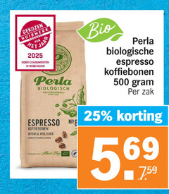  perla koffiebonen 25 500 gekozen huismerk jaar consumenten nederland biologisch espresso bio biologische zak 