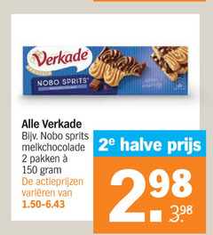  verkade chocolade 2 150 nobo sprits chocolate melkchocolade 2e halve pakken varieeren 