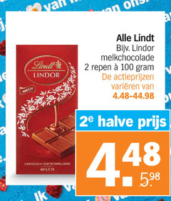  lindt chocolade 2 100 milch lindor melkchocolade repen varieeren 2e halve 