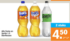  fanta sprite frisdrank 2 450 literflessen orange zero sugar stuks 