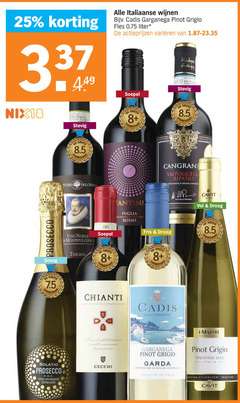  witte wijn rode prosecco rose 25 225 nix18 curry co stevig italiaanse wijnen cadis garganega pinot grigio fles liter varieeren soepel wink droog vino spumante dry cerro nobile montepulciano origine toscana 8 puglia rosso chianti home ripasso controller michele peroni albert fris family tradition cecchi garda italia trentino 