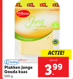  kaasplakken 500 tx milbona jong koeling gouda holland 48 ge jonge kaas 3.99 