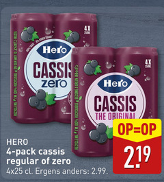  hero frisdrank 4 100 recycle recyclable to zero waste taste added sugar pack cassis regular green 4x 250ml original ergens 