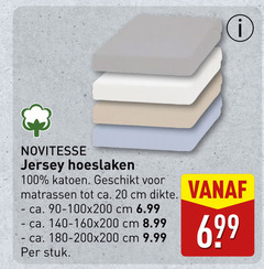  20 100 novitesse jersey hoeslaken katoen matrassen ca. cm dikte 90-100x200 180-200x200 stuk 