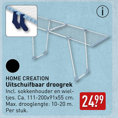  home creation uitschuifbaar droogrek ca. cm drooglengte 10-20 stuk 