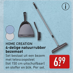  4 150 home creation natuurrubber bezemset bezem telescoopsteel cm uitschuifbaar stoffer blik 