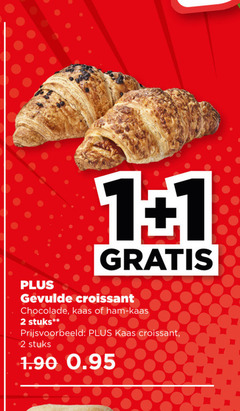  1 2 gevulde croissant chocolade kaas ham stuks 