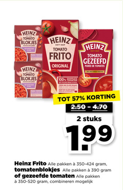  2 100 heinz tomato blokjes frito original gezeefd tomates sun tomatoes concasse knoflook tomaten zongerijpte soleil rijke pour gout kant basis base stuks pakken tomatenblokjes gezeefde combineren 