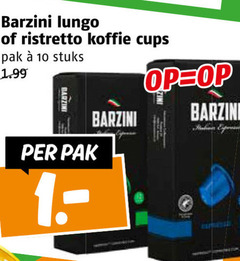  barzini koffiecups 1 10 lungo ristretto koffie cups pak stuks 