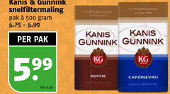  kanis en gunnink koffie 500 snelfiltermaling pak kilo cafeinevrij 