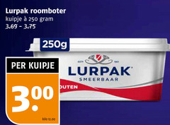  lurpak roomboter 250 1901 kuipje 3 smeerbaar kilo 