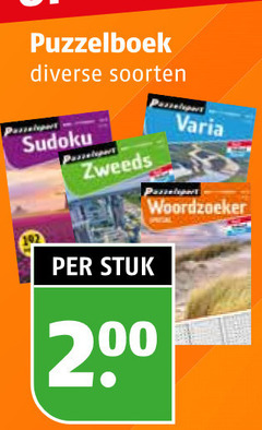  puzzelboek 200 soorten sudoku varia zweeds woordzoeker stuk 