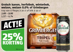  grolsch grimbergen speciaalbieren 6 25 30 50 600 kanon herfstbok weizen 0.0 tray blik liter v.a. 1128 tripel 